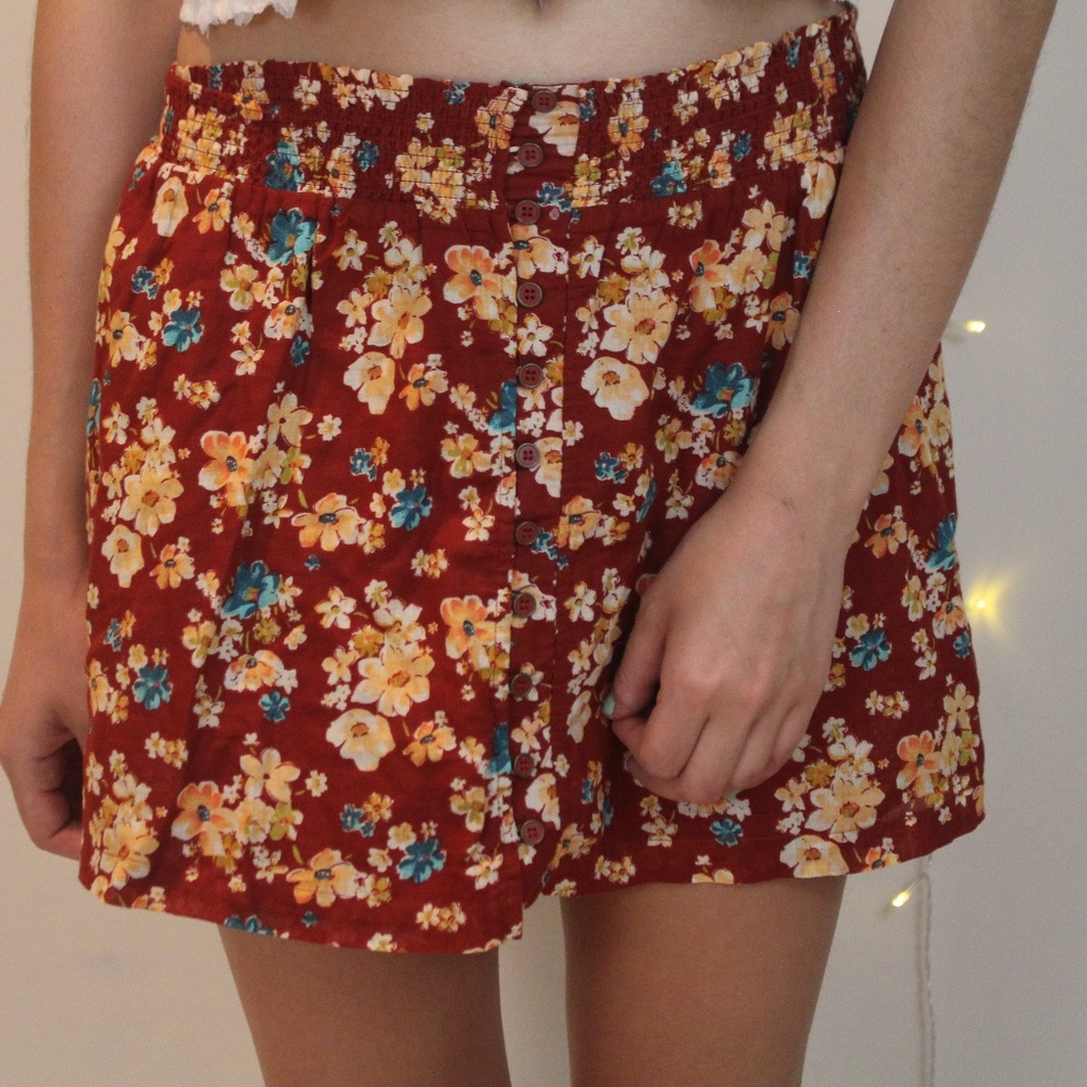 Beautiful Red Flower Skirt